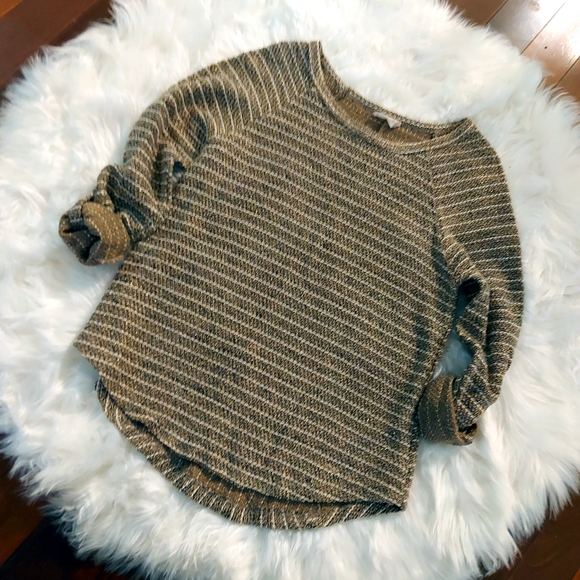 Altar'd State Sz M Striped Sweater Tab Sleeve - Picture 1 of 5